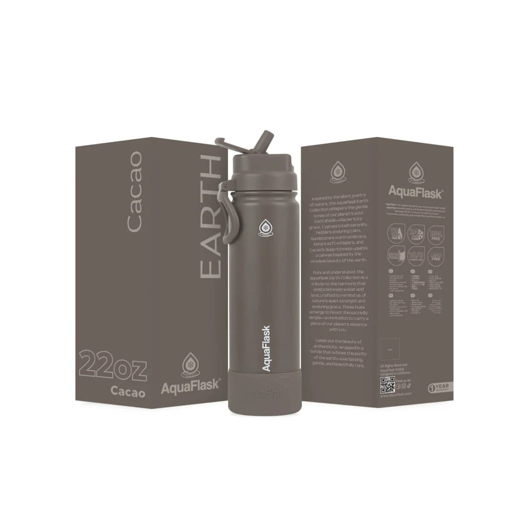 Aqua Flask Flip Sip Cacao 22oz Earth Collection