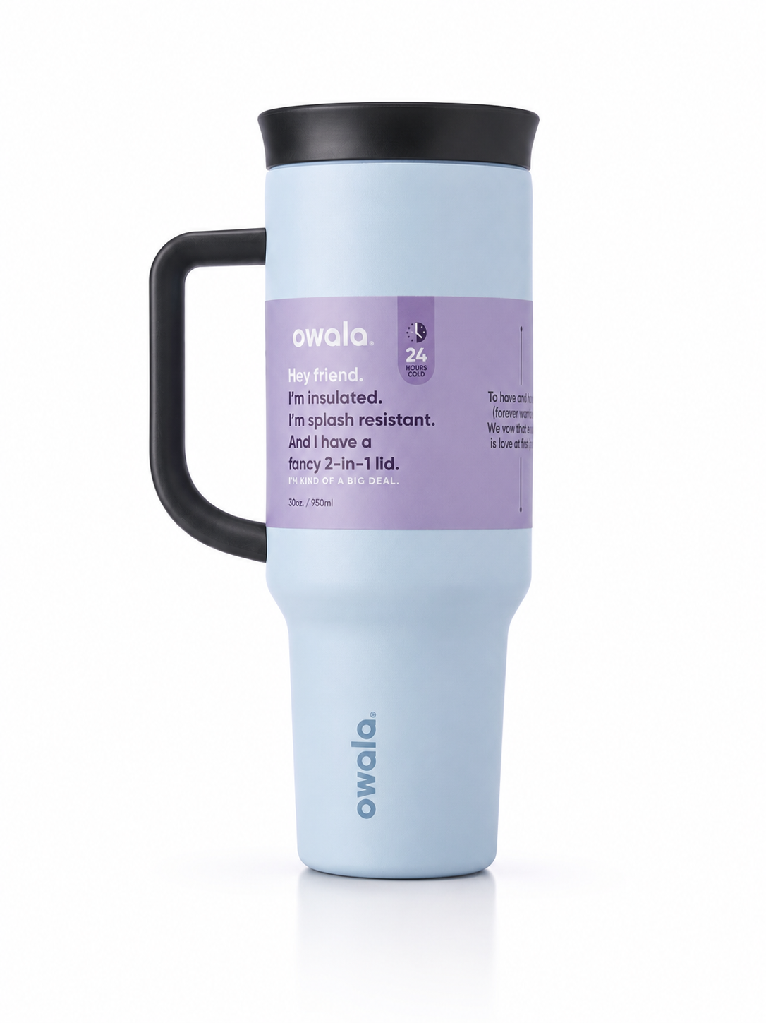 Owala 40oz Big Handle Tumbler With Straw And 2-in-1 Lid, Baby Blue