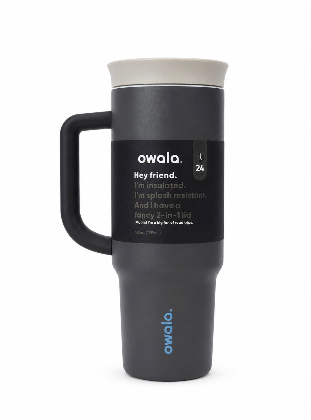 Owala 40oz Big Handle Tumbler With Straw And 2-in-1 Lid, Gray