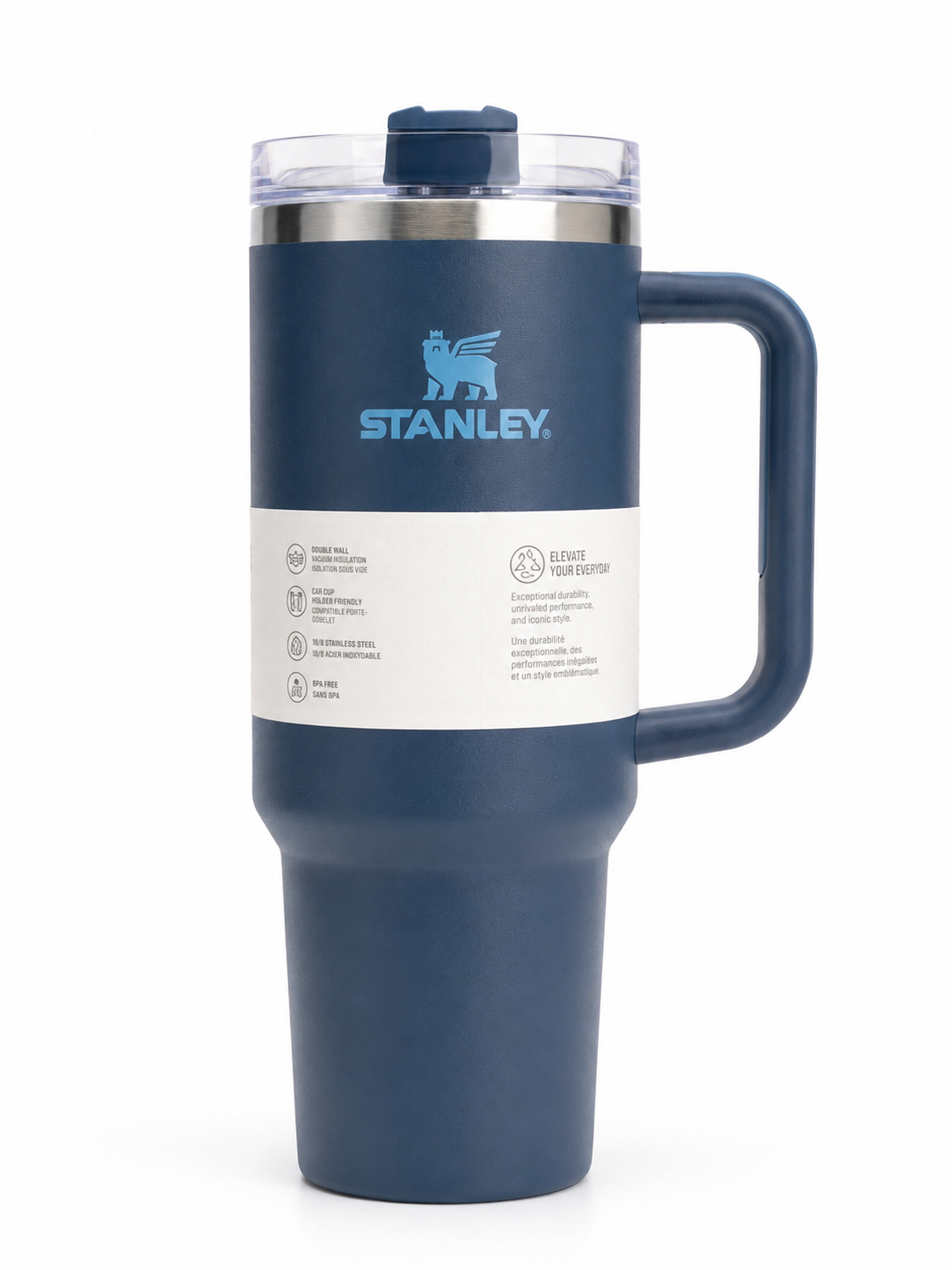 Stanley Quencher H2.0 40oz - 1.18 Ltumbler Handle Straw Lid ( Dark Blue)