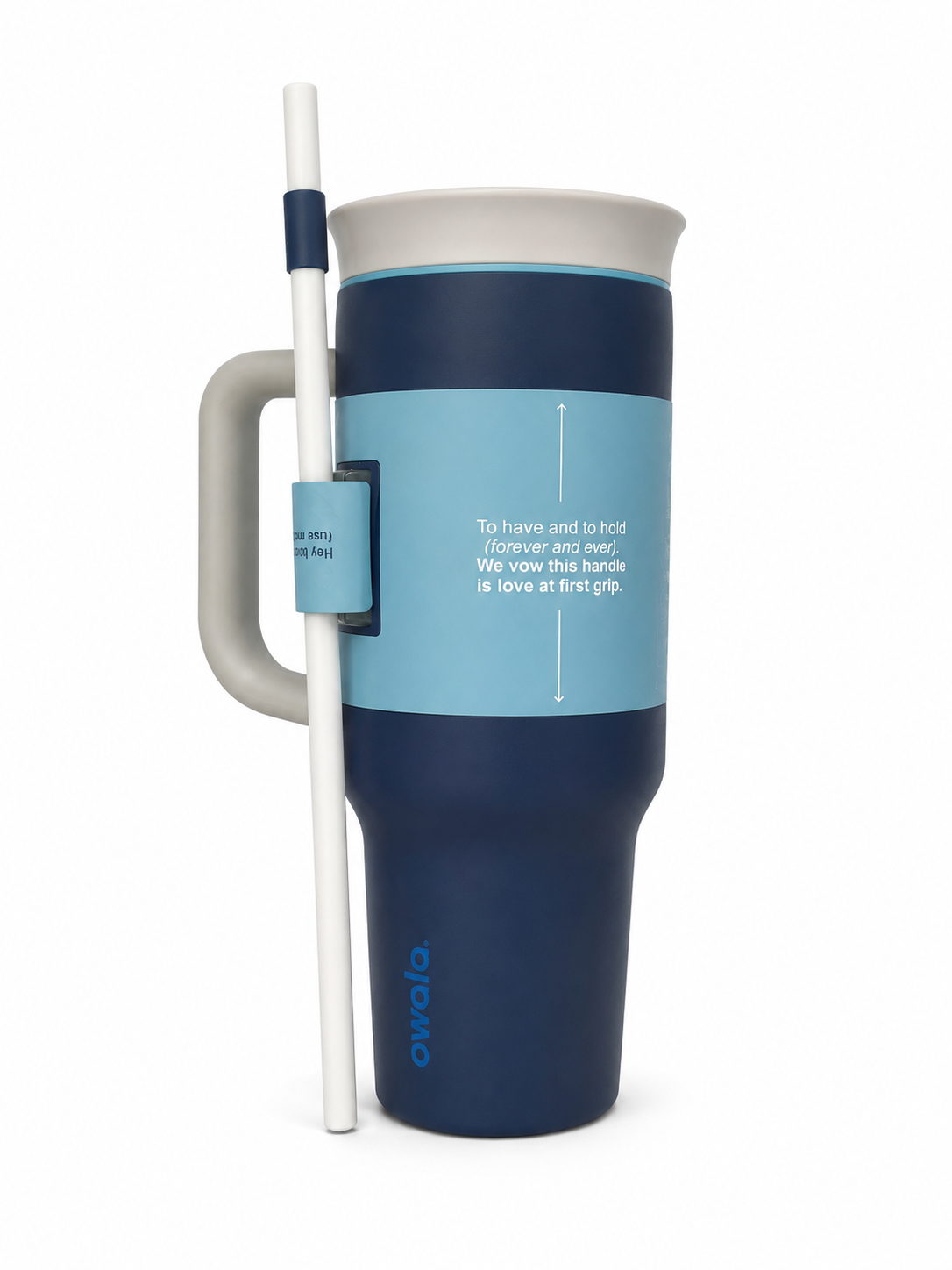 Owala 40oz Big Handle Tumbler With Straw And 2-in-1 Lid, Dark Blue