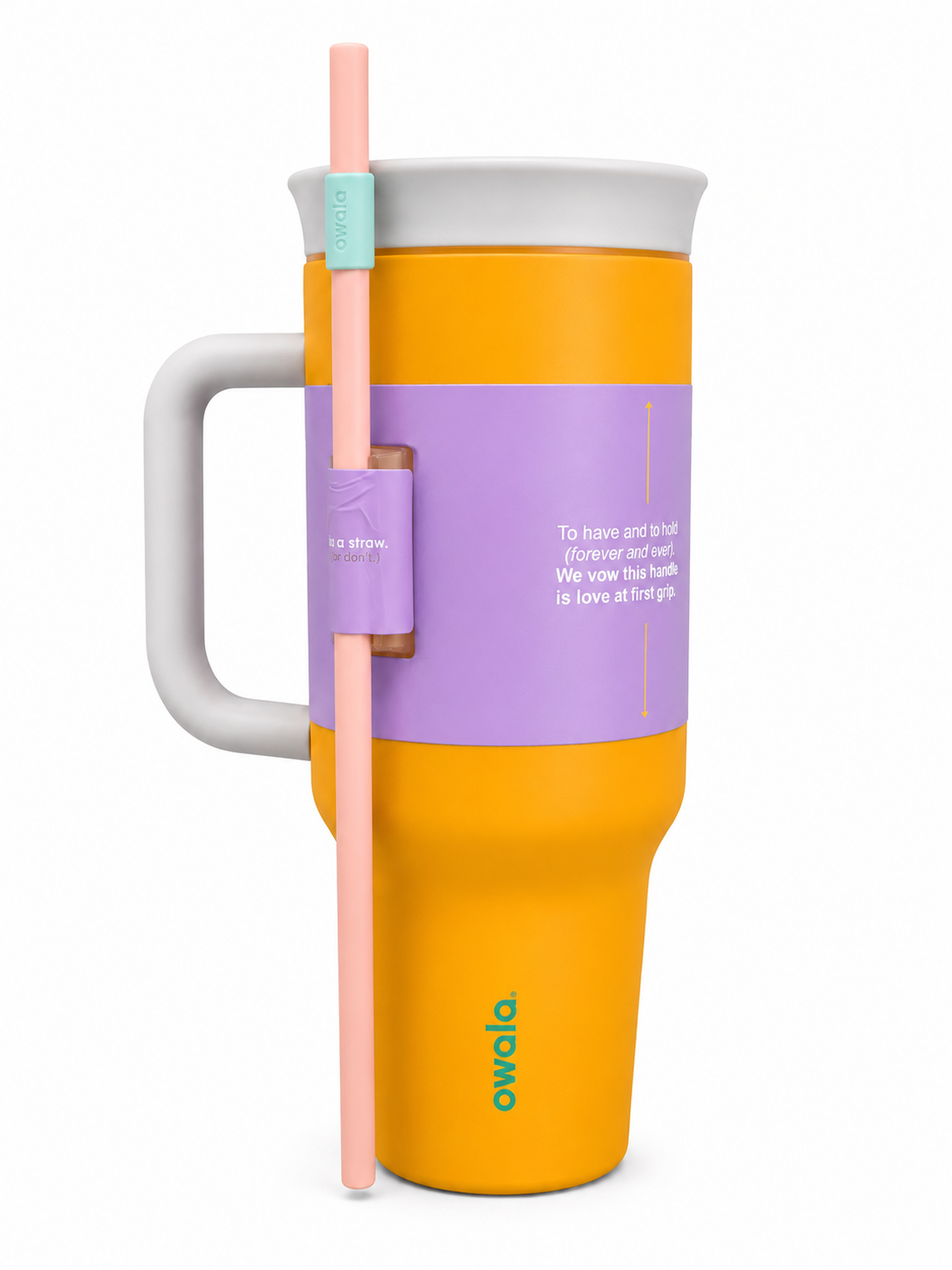 Owala 40oz Big Handle Tumbler With Straw And 2-in-1 Lid, Lite Orange