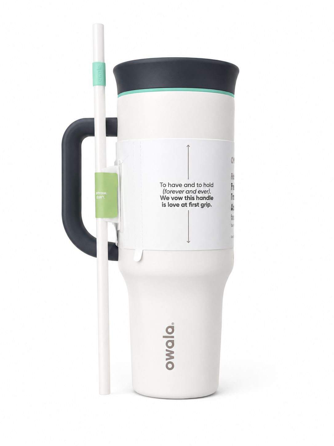Owala 40oz Big Handle Tumbler With Straw And 2-in-1 Lid, soft white
