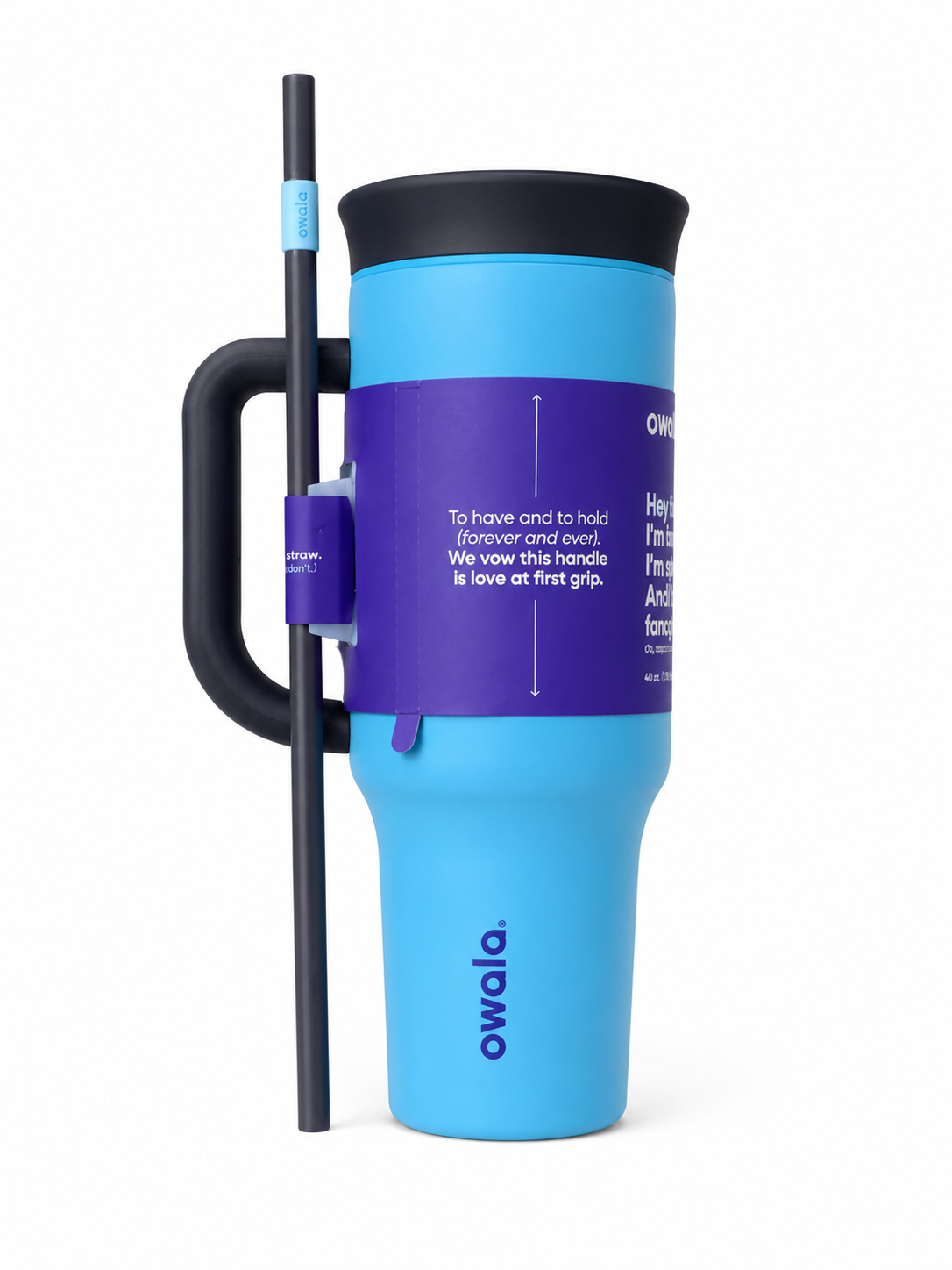 Owala 40oz Big Handle Tumbler With Straw And 2-in-1 Lid, Ocean Blue