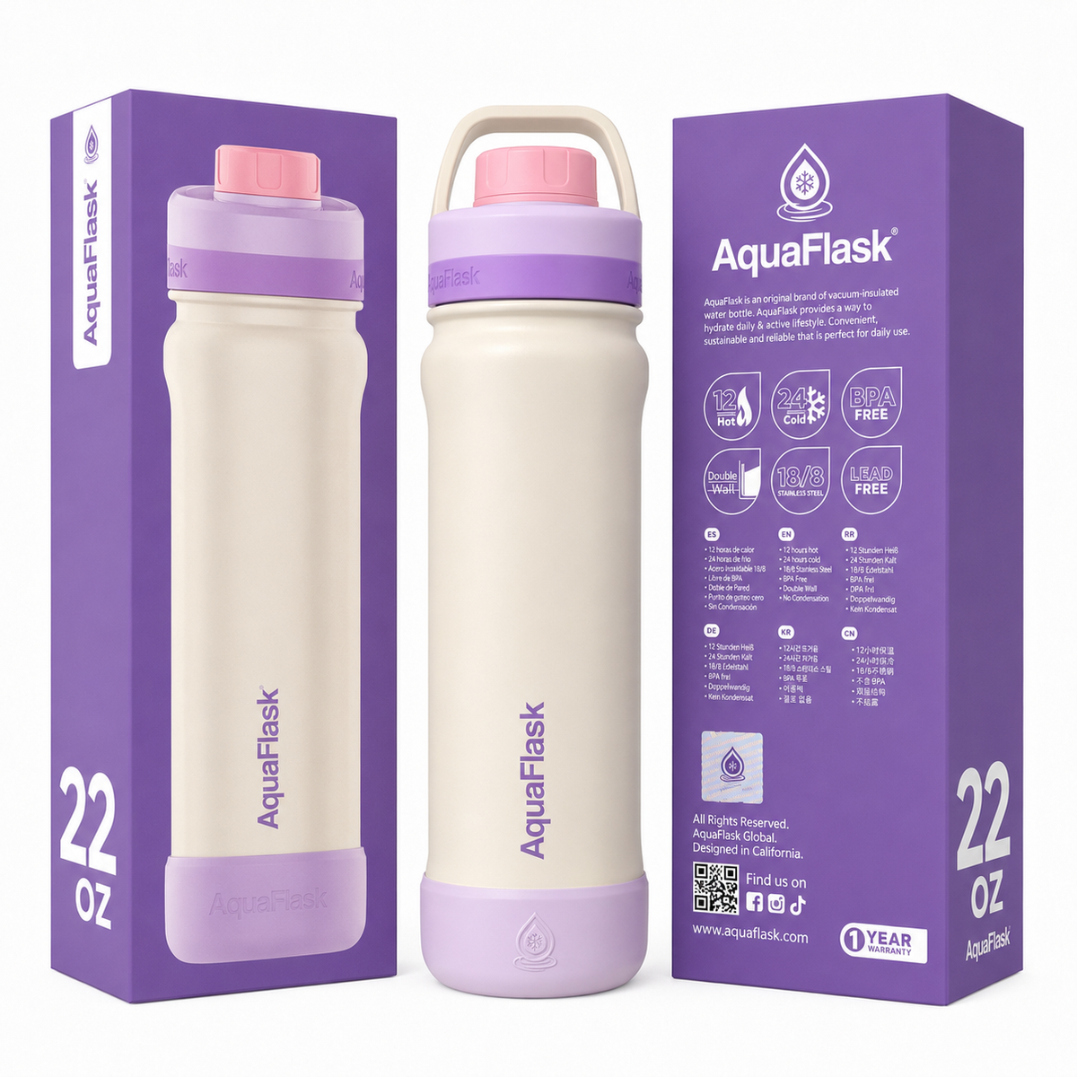 Aqua Flask Lilac Dreams