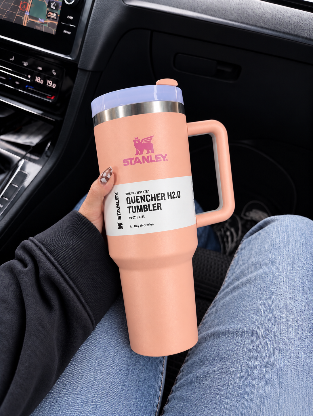 Stanley Quencher H2.0 40oz - 1.18 Ltumbler Handle Straw Lid ( Peachy Dream )